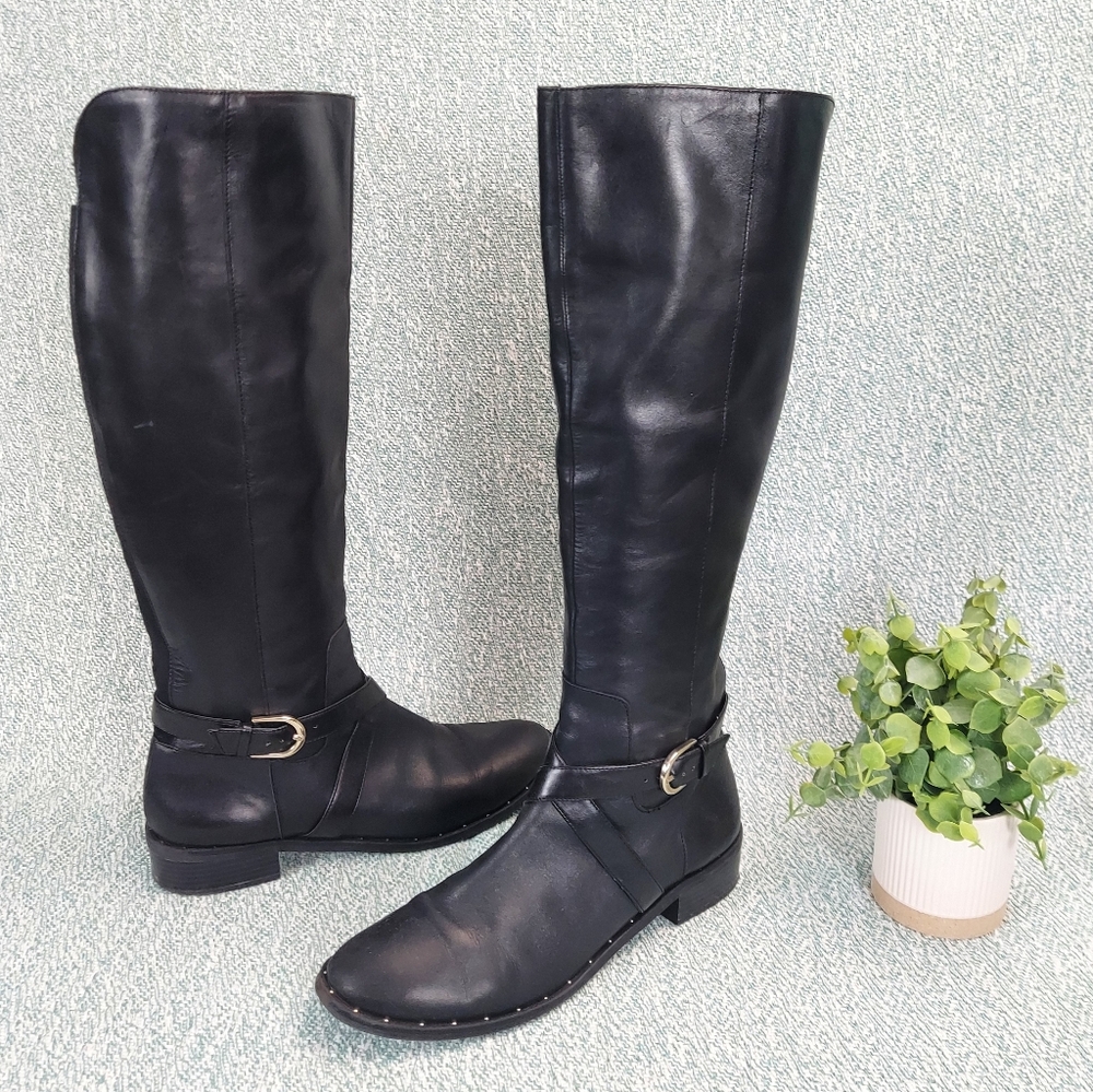 INC International Concepts Black Over the Knee Flat Boots, Sz 12